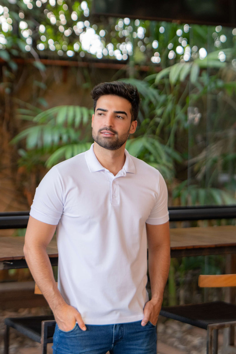 POLO COTTON PIMA COM ELASTANO LISA