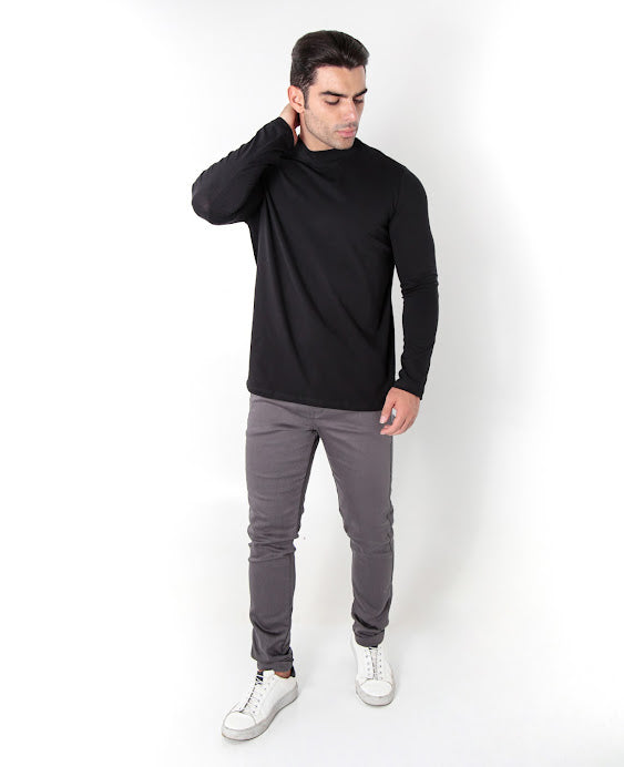 CAMISETA MANGA LONGA ALGODÃO EGÍPCIO GOLA ALTA