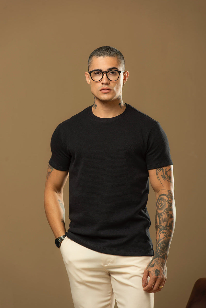 Kit com 5 Camisetas Texturizadas Malha Waffle - Não amassa, não desbota e 0 transparência