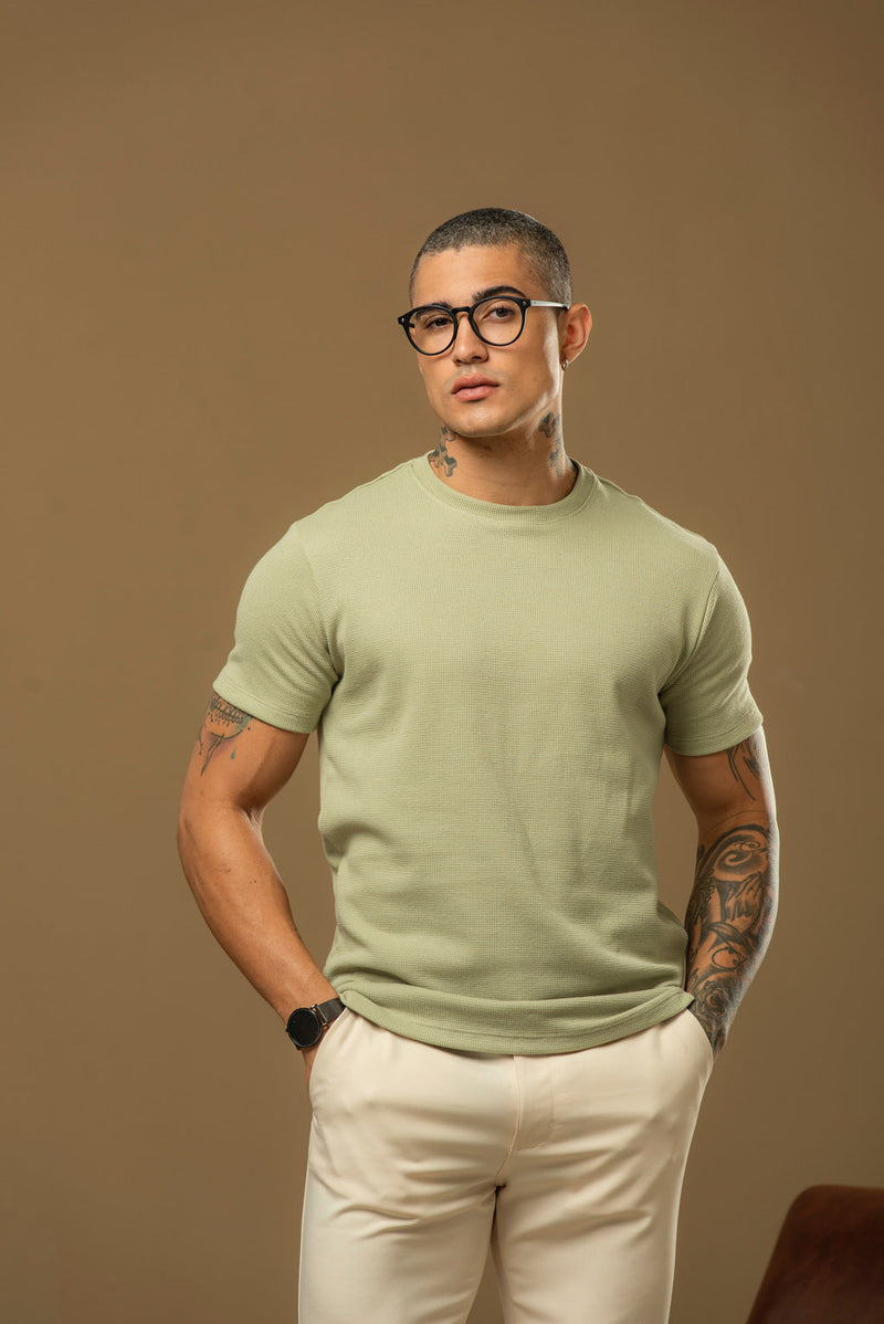 Kit com 5 Camisetas Texturizadas Malha Waffle - Não amassa, não desbota e 0 transparência