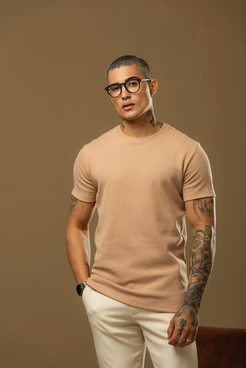Kit com 5 Camisetas Texturizadas Malha Waffle - Não amassa, não desbota e 0 transparência