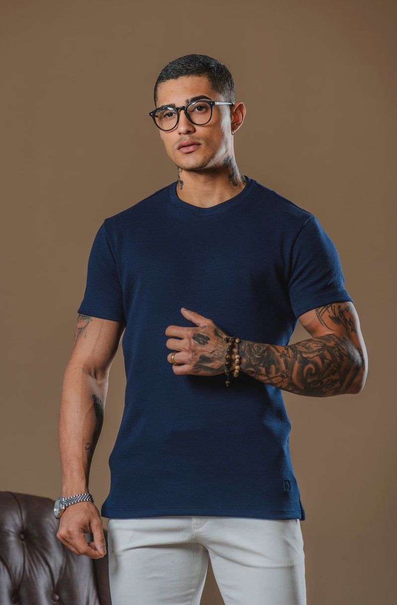 Kit com 5 Camisetas Texturizadas Malha Waffle - Não amassa, não desbota e 0 transparência