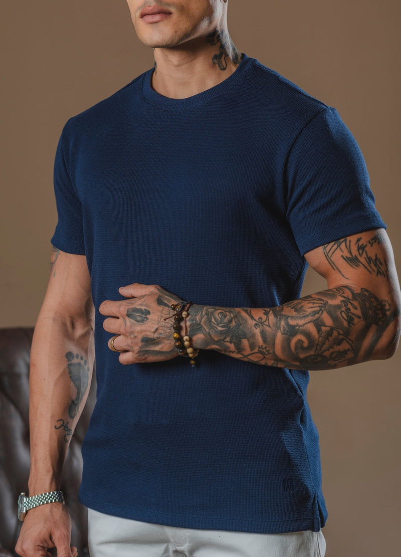 Kit com 5 Camisetas Texturizadas Malha Waffle - Não amassa, não desbota e 0 transparência